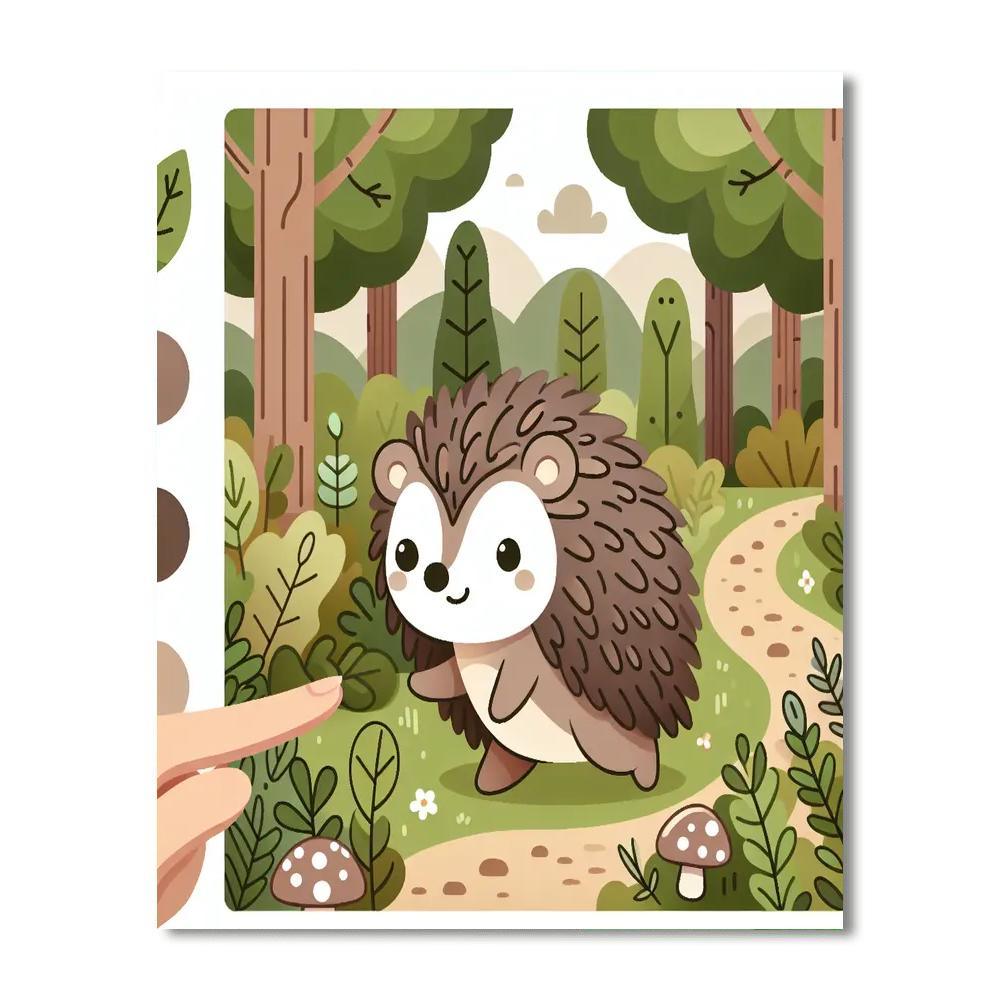 Cute Little Hedgehog Journey Paint By Number