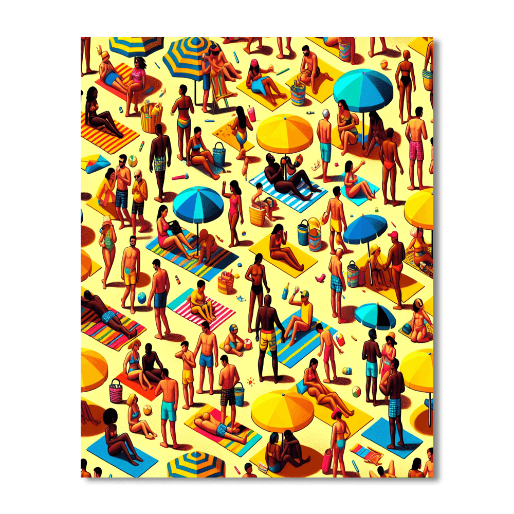 Lively Summer Beach Day Painting By Numbers Kit