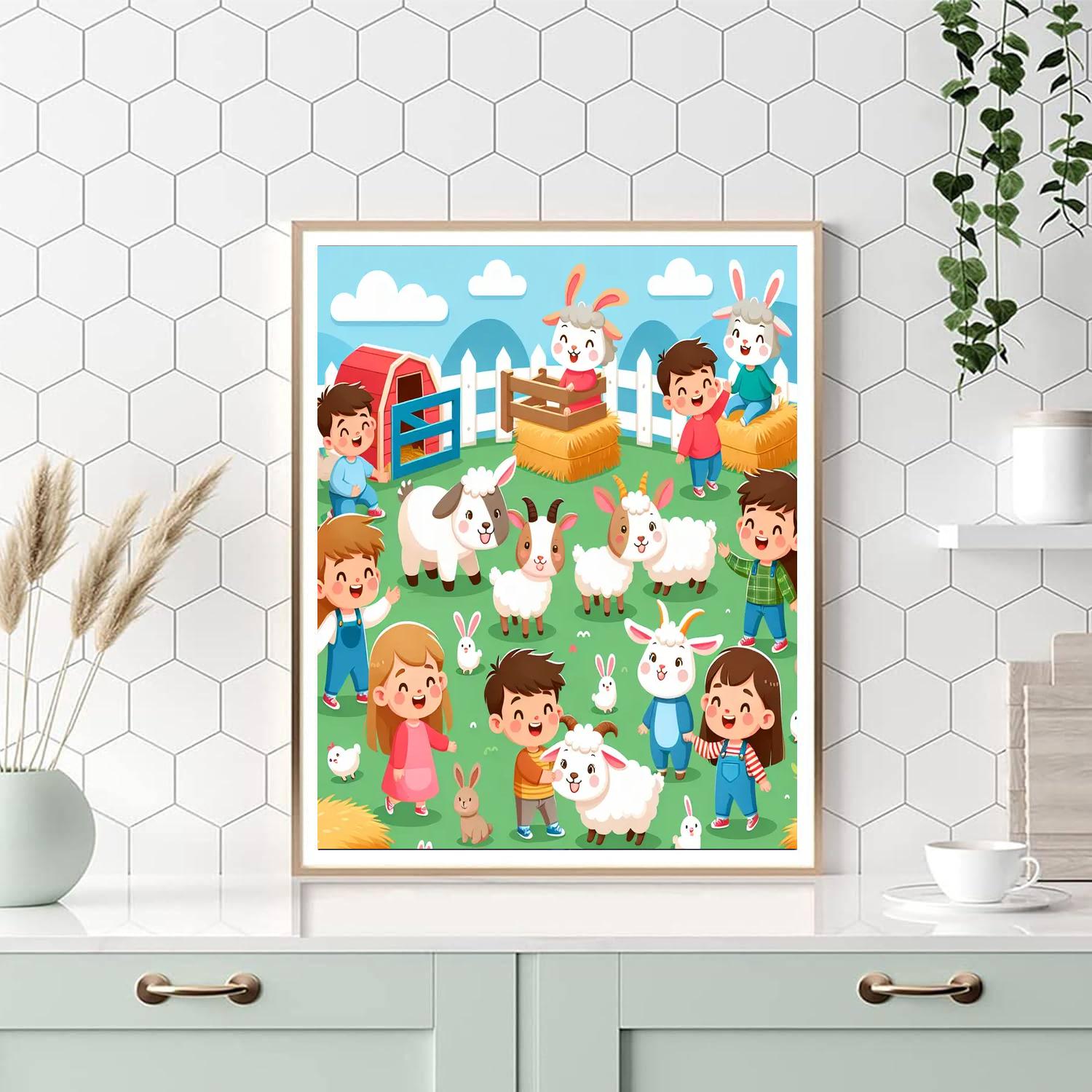 Joyful Petting Zoo Numbered Painting Kits
