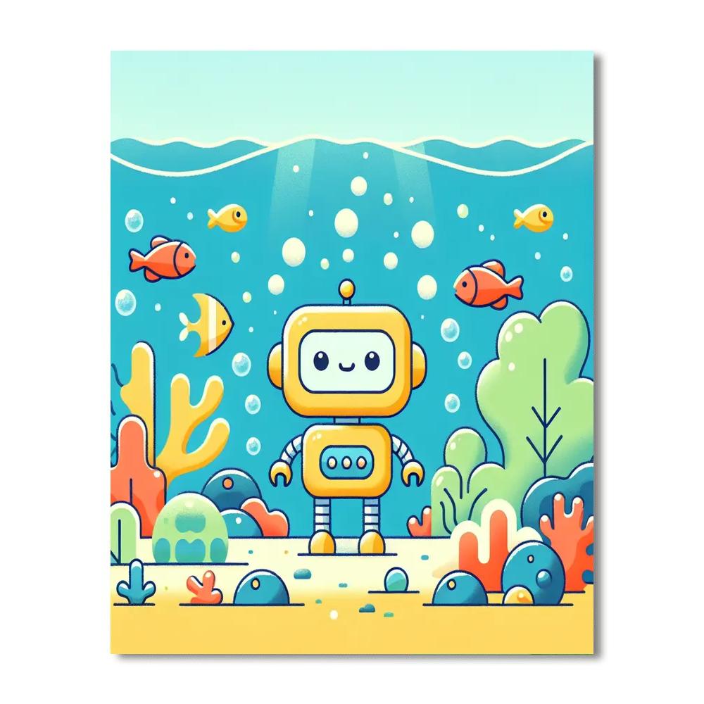 Underwater Robot Expedition Paint By Numbers Art