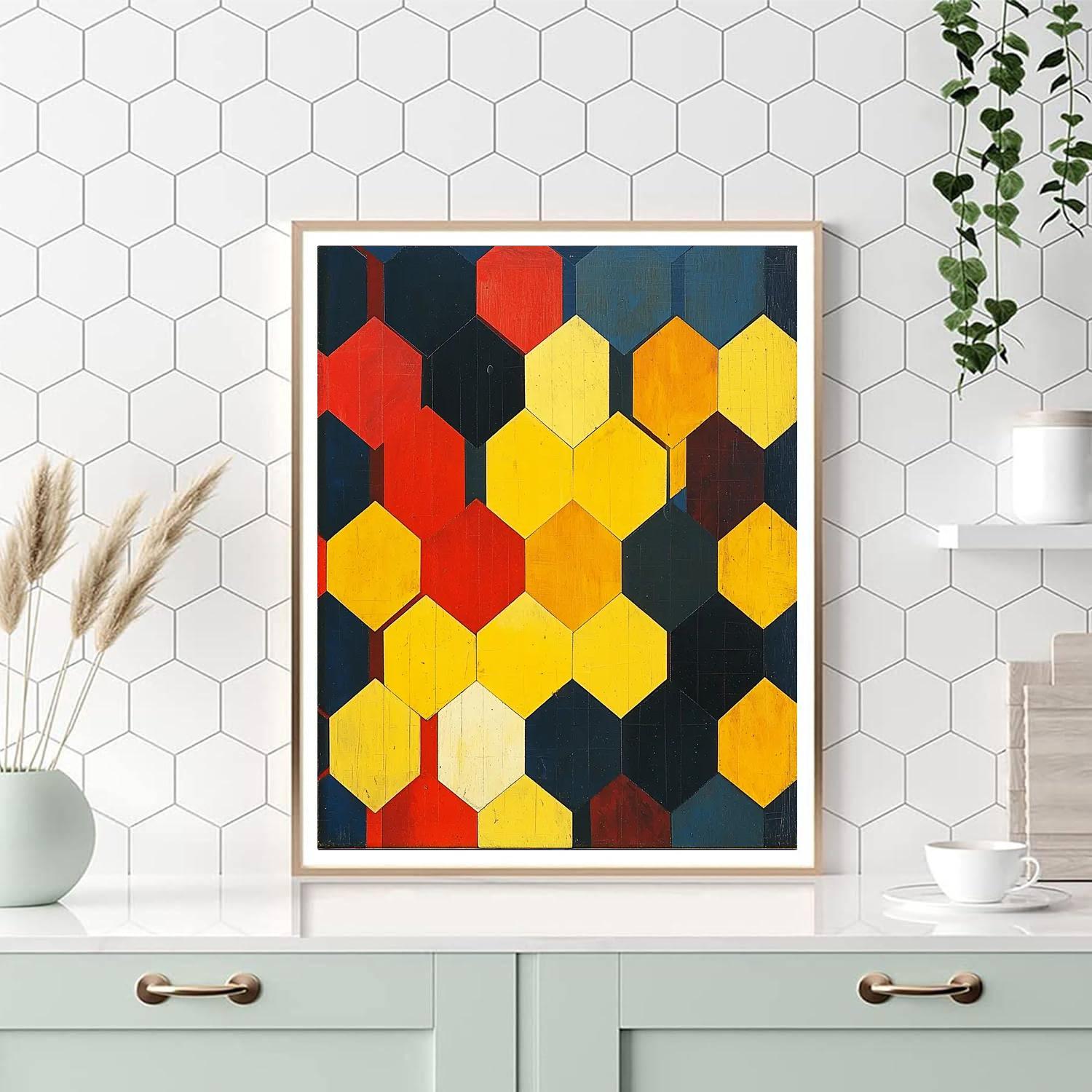 Kazimir Malevich Inspired Prismatic Balance  DIY Paint By Numbers