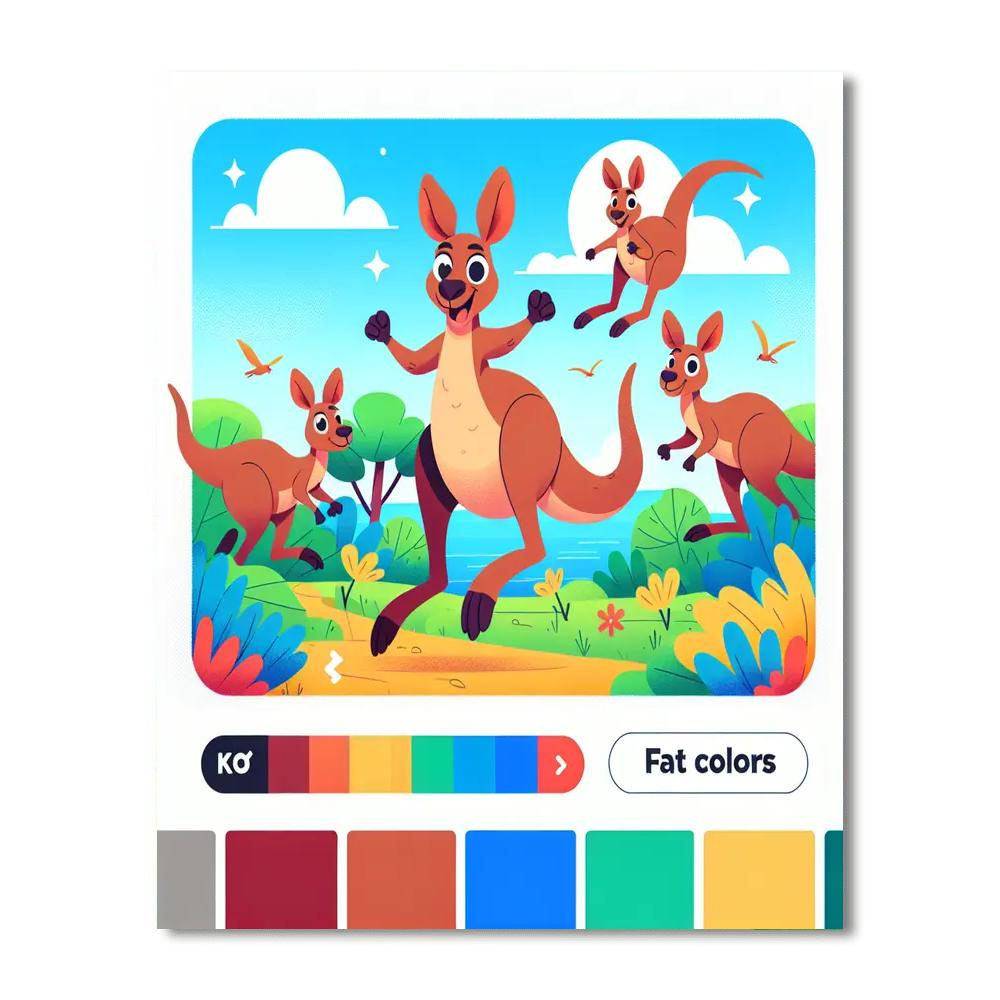Bouncy Kangaroo Kingdom Paint By Number
