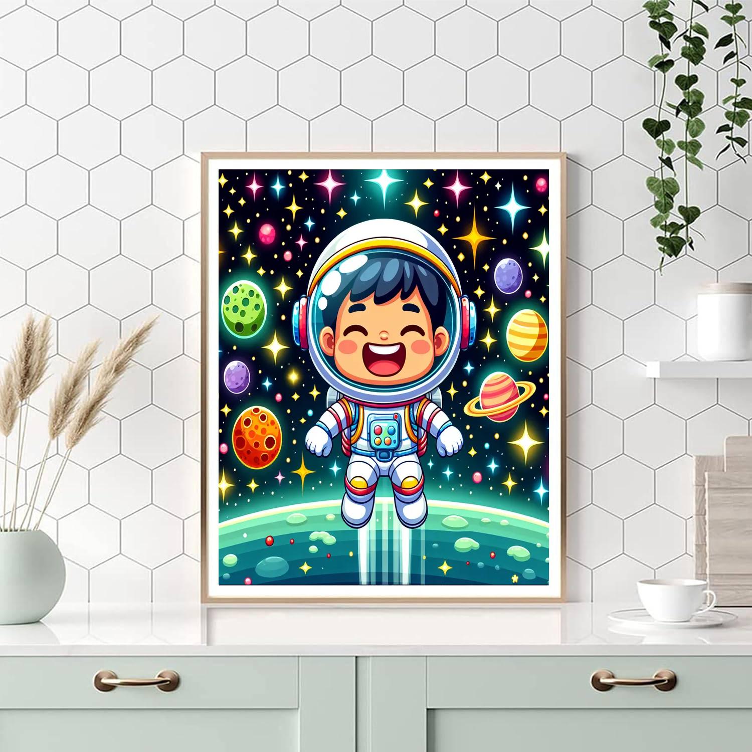Curious Child Astronaut Paint By Color