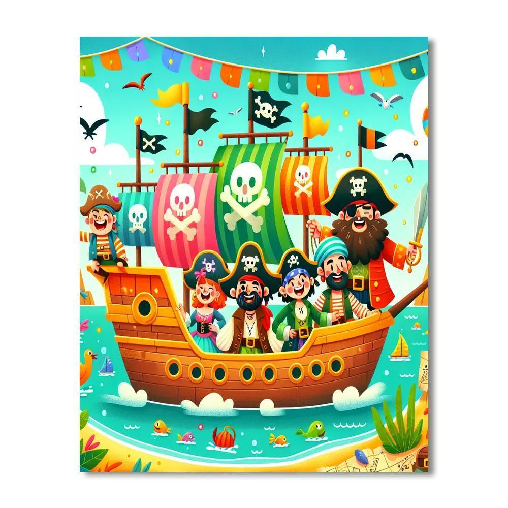 Adventure On The Pirate Ship DIY Paint By Numbers