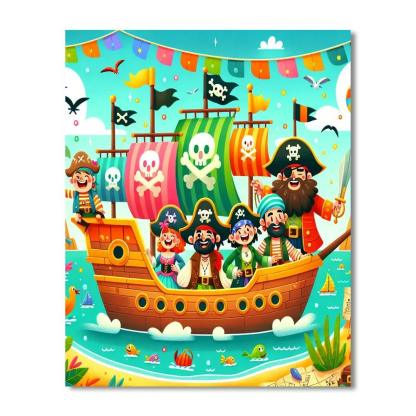 Adventure On The Pirate Ship DIY Paint By Numbers