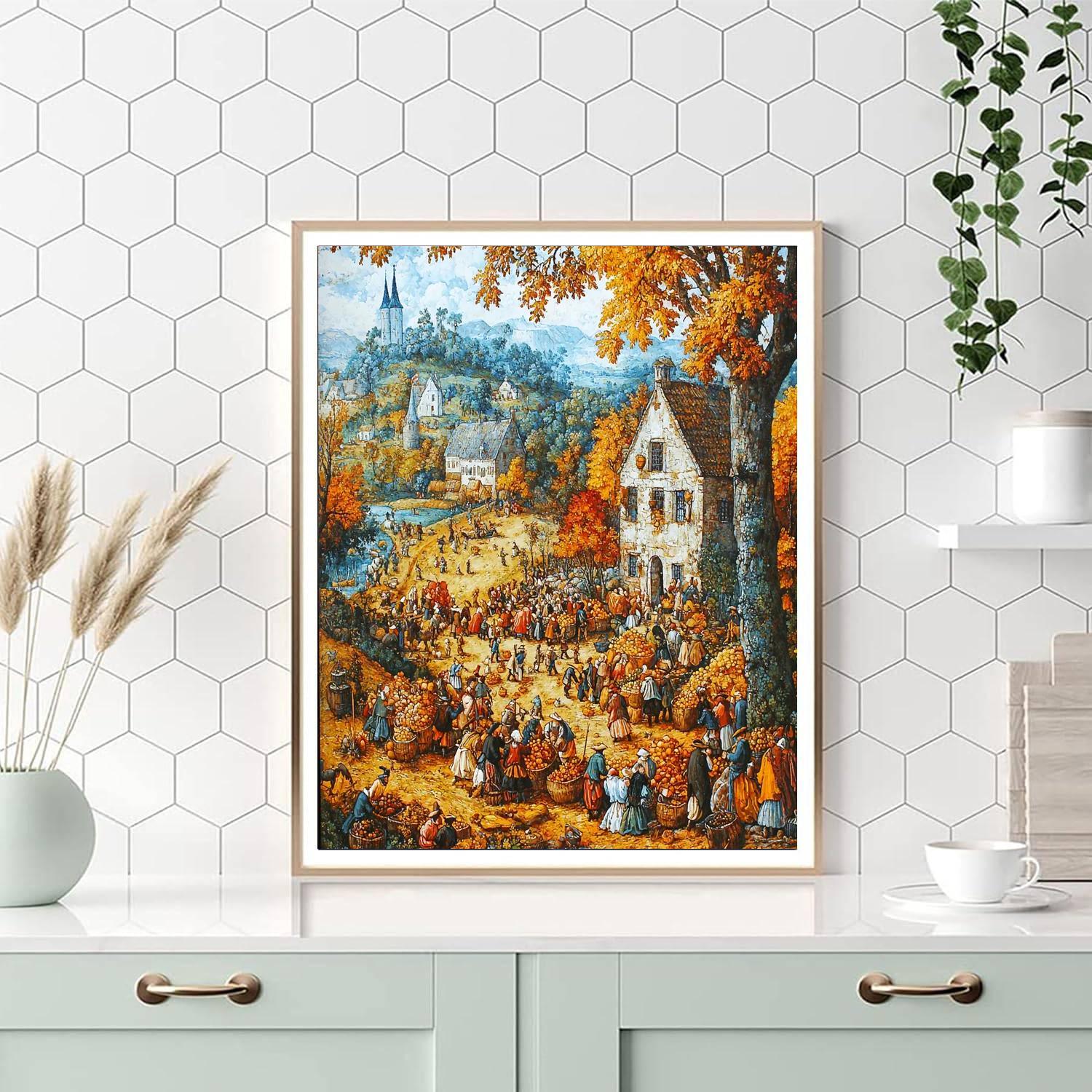 Pieter Bruegel The Elder Inspired Renaissance Harvest Scene  Paint By Numbers
