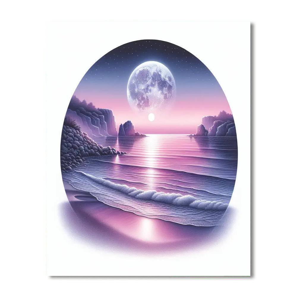 Romantic Coastal Twilight Number Painting