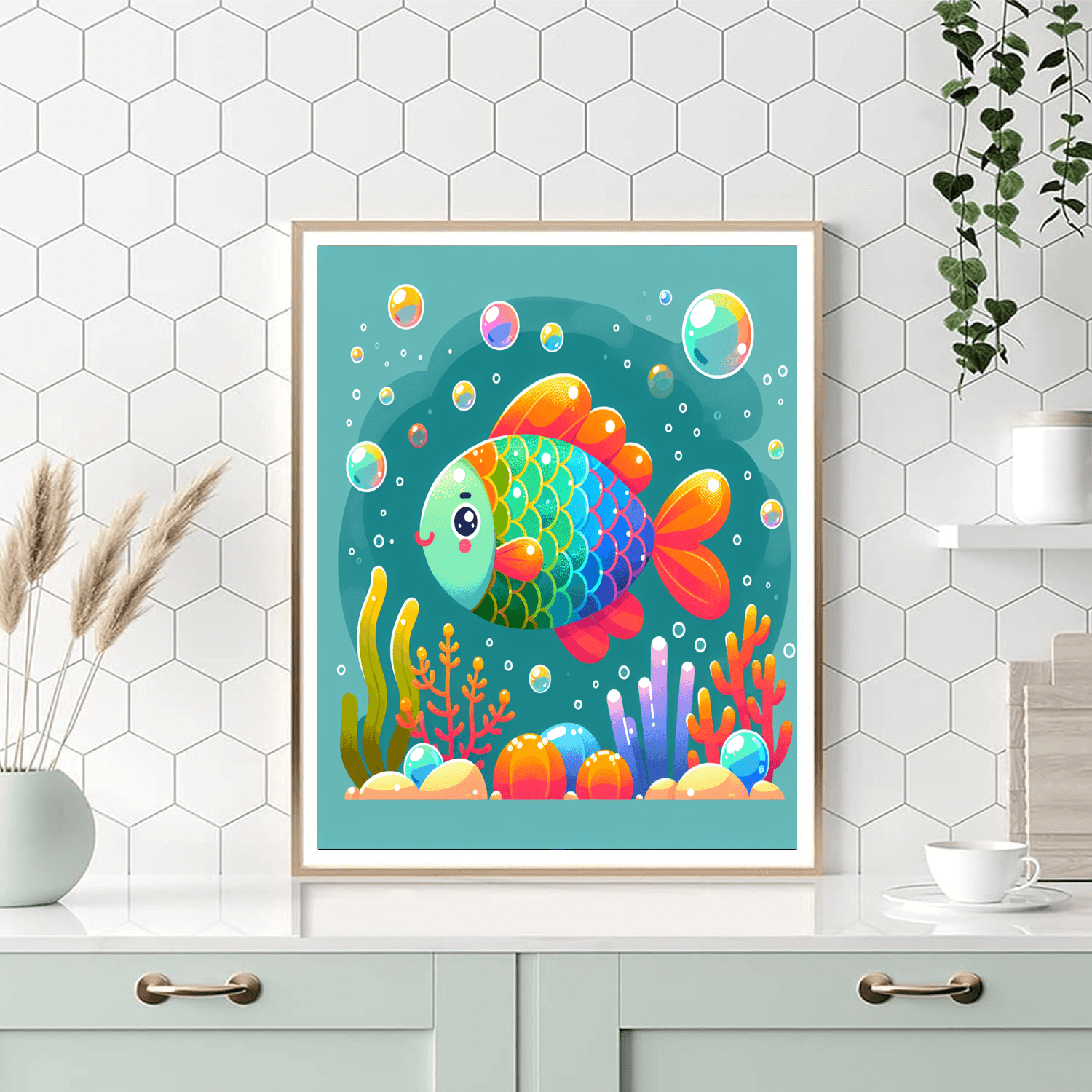 Fun Rainbow Fish Number Painting