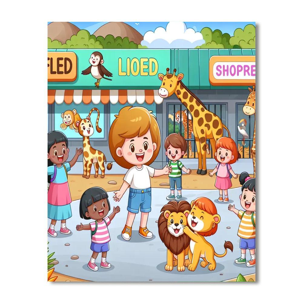 Charming Zoo Day DIY Paint By Numbers