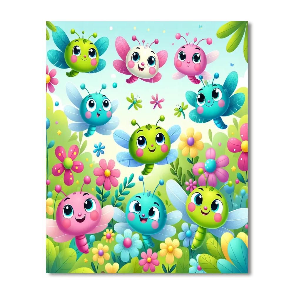 Charming Dragonfly Dance Painting By Numbers Kit