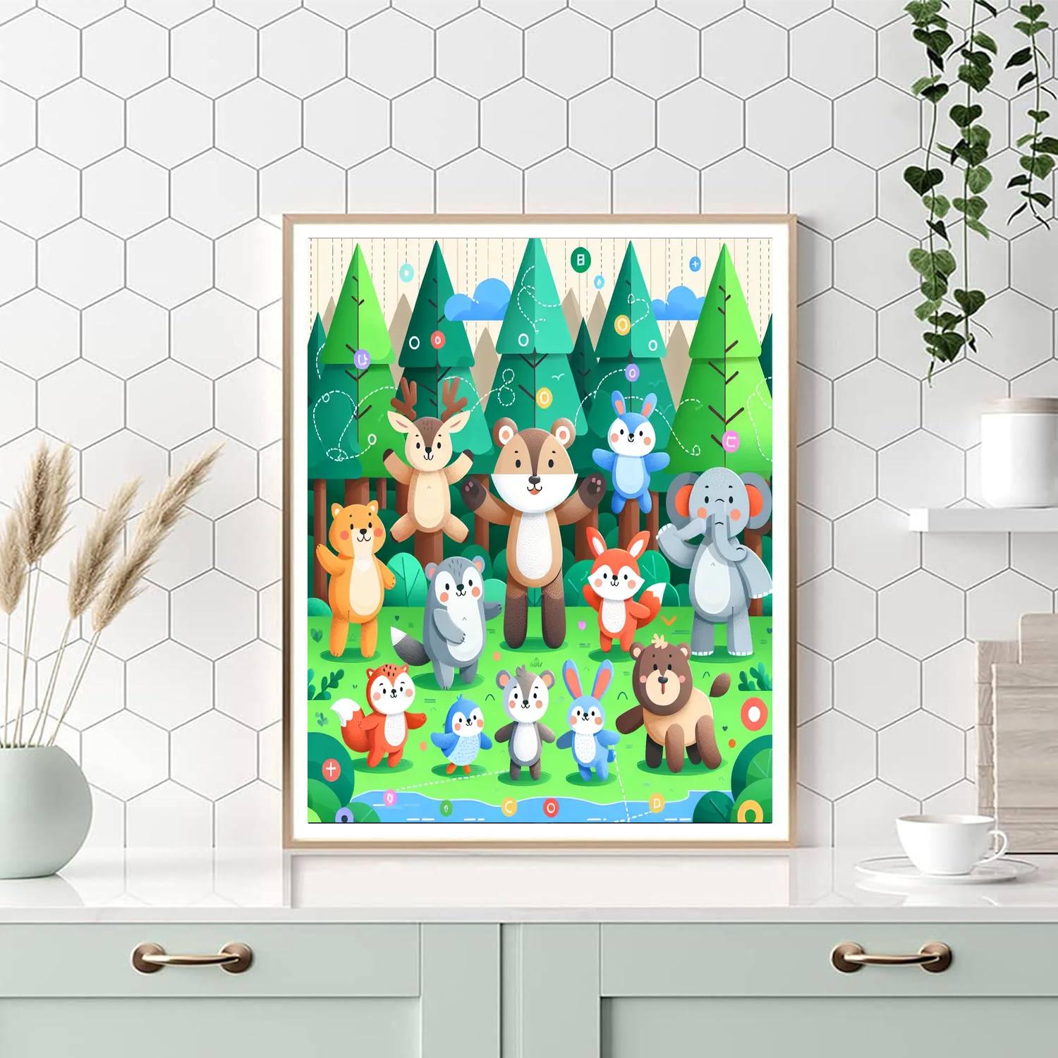 Fantasy Forest Animals Painting Number Kit