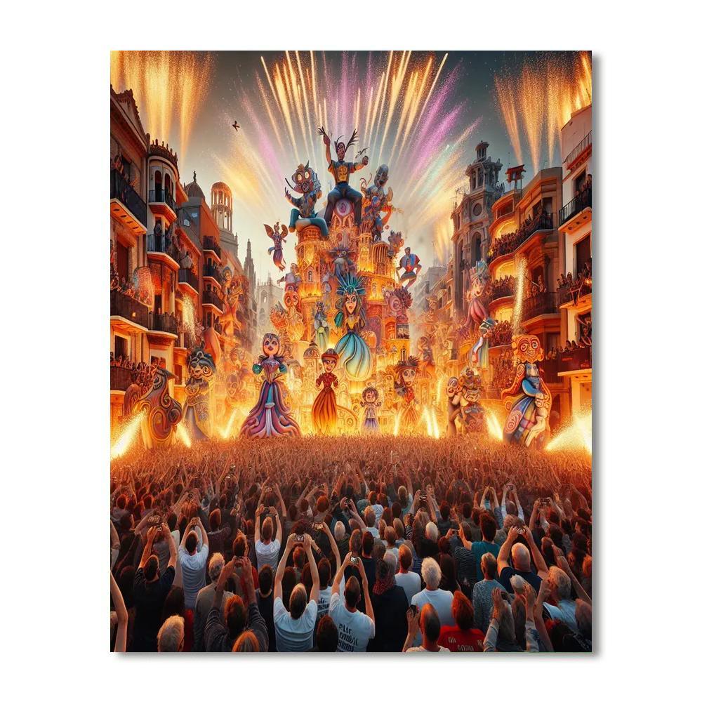 Las Fallas De Valencia - Spain Painting By Numbers Kit
