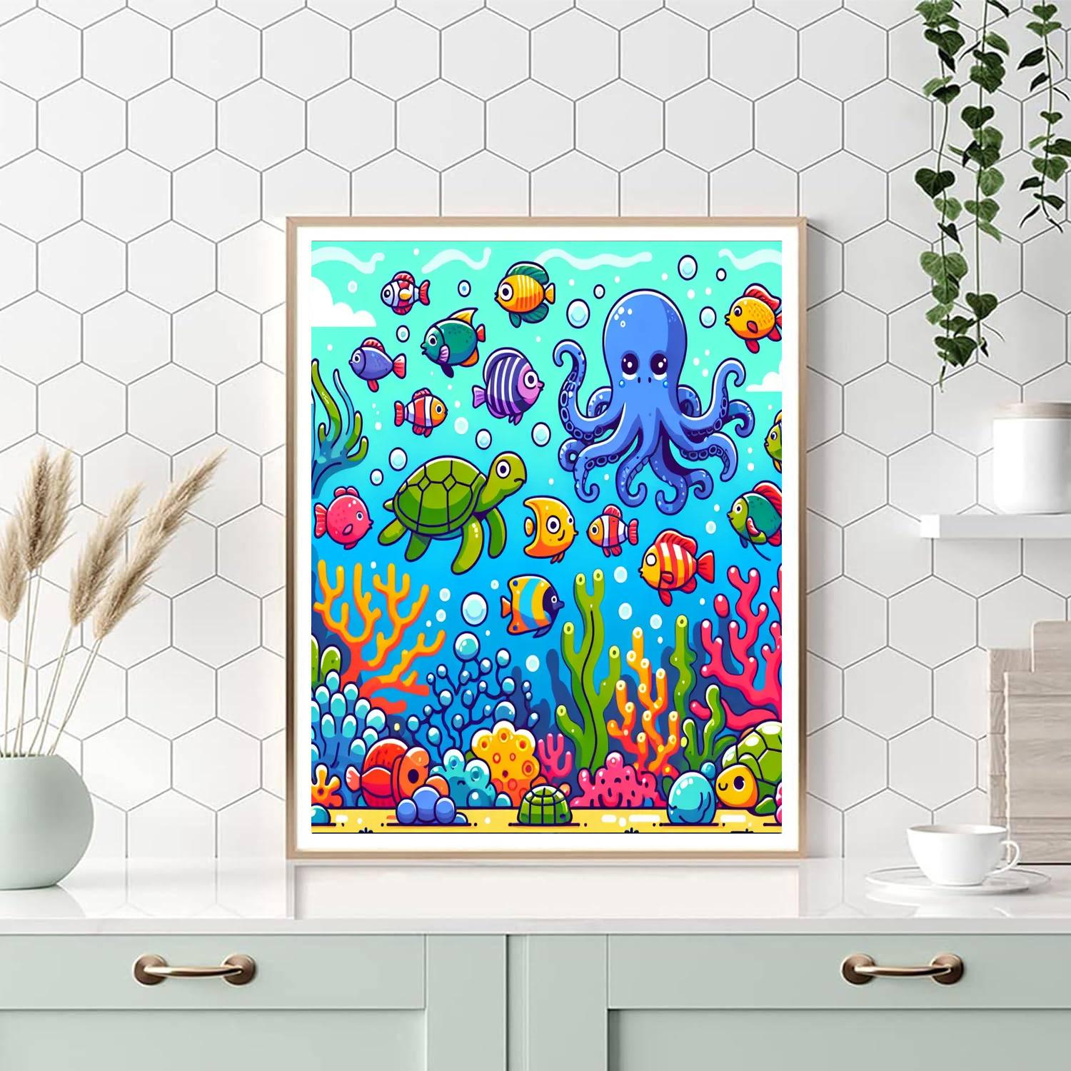 Underwater Coral Safari Painting Number Kit
