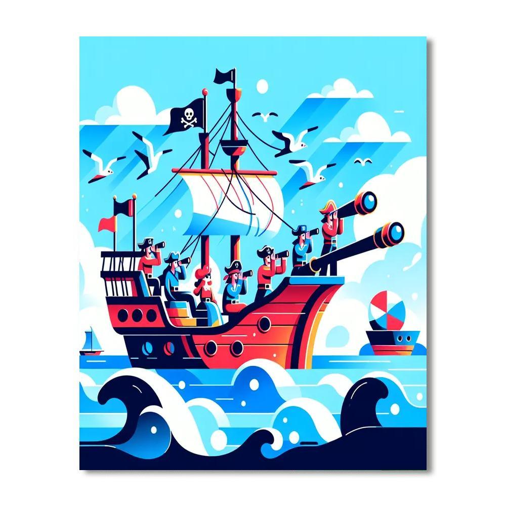 Adventurous Pirate Escape Painting By Numbers Kit