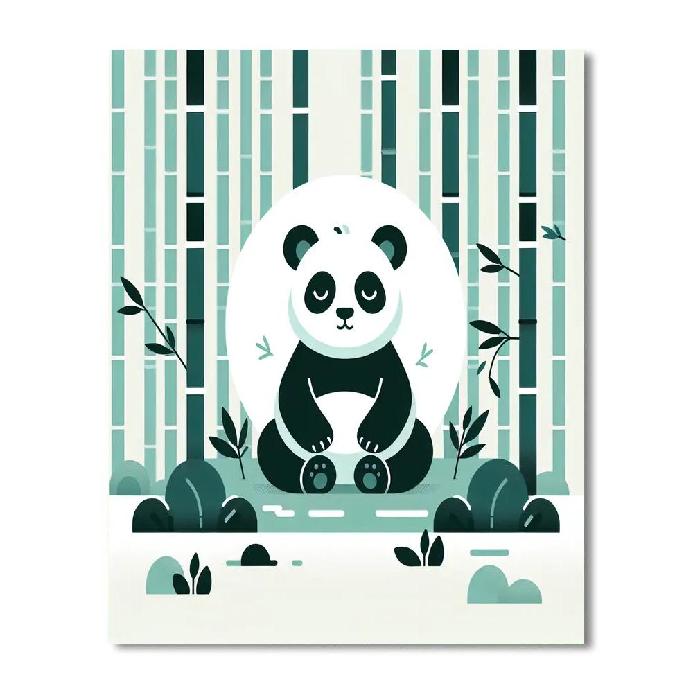 Peaceful Panda Bamboo Grove Numbered Painting Kits