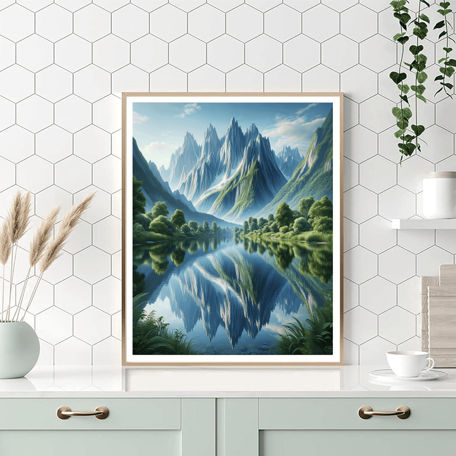Dreamy Mountain Reflection Paint By Color