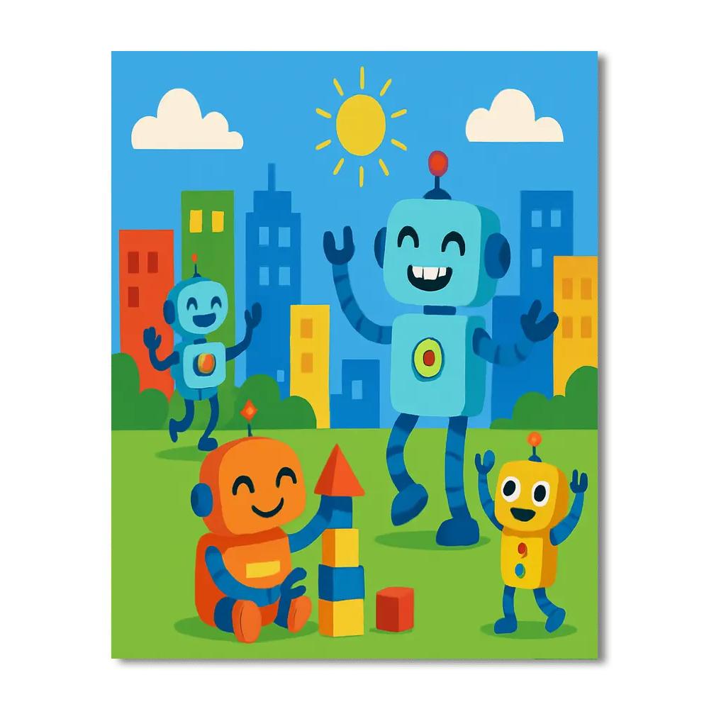 Colorful Robot Revolution DIY Paint By Numbers