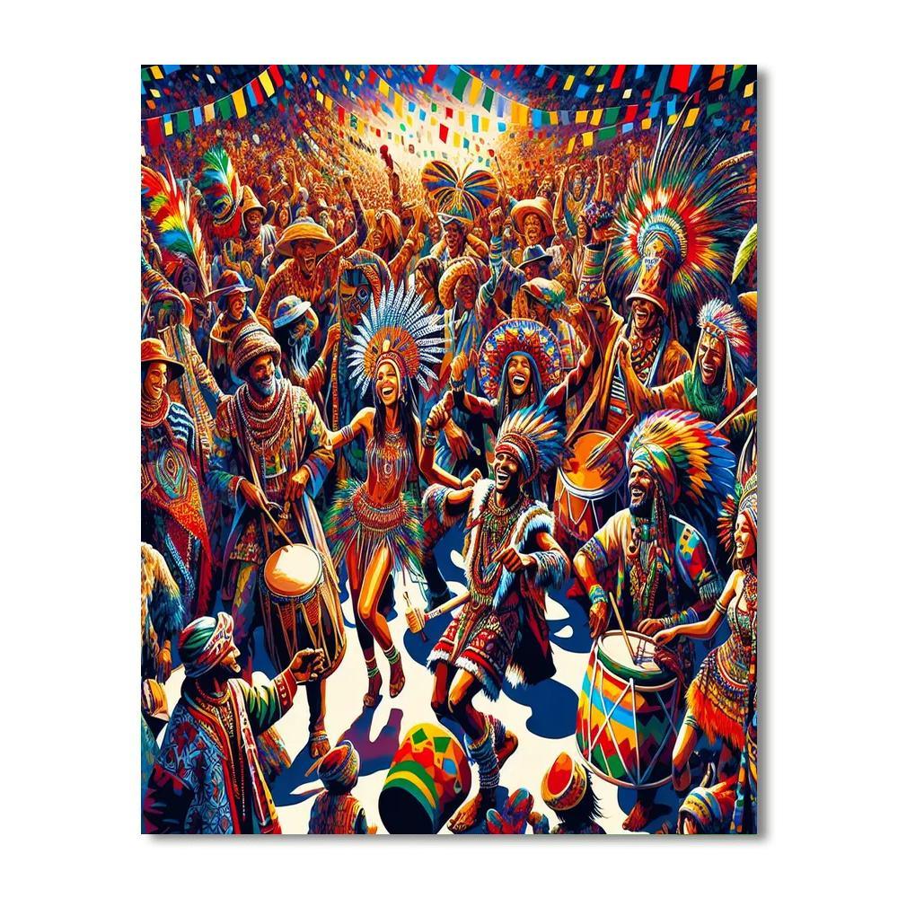 Vibrant Tribal Fiesta DIY Paint By Numbers