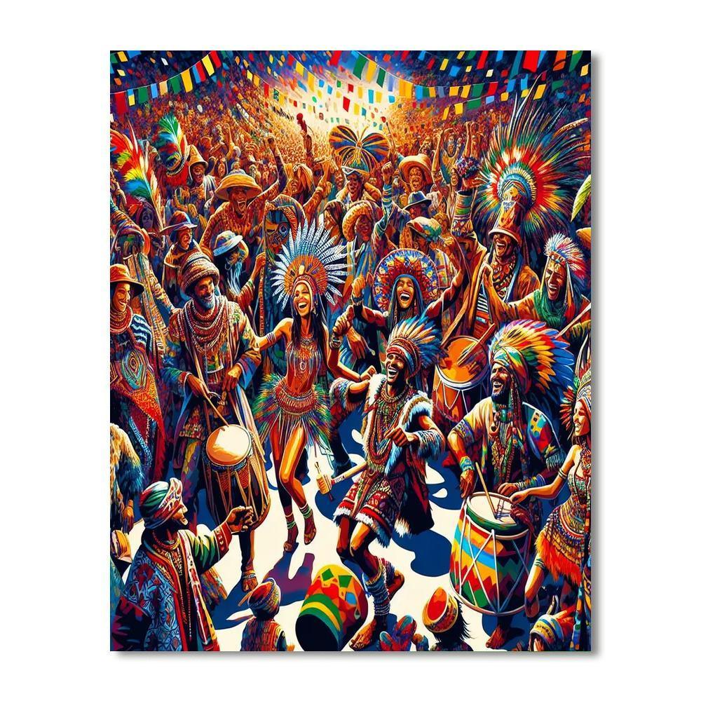 Vibrant Tribal Fiesta DIY Paint By Numbers