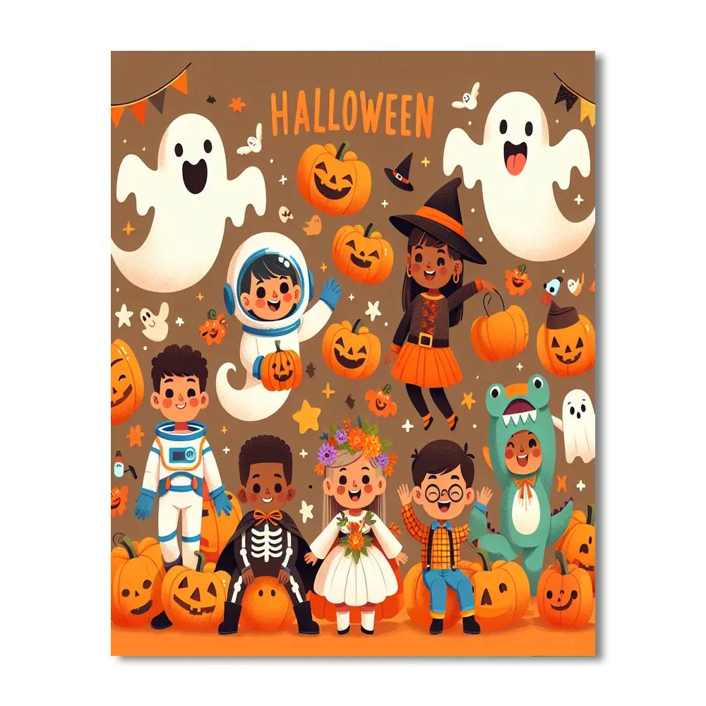 Happy Halloween Friends Paint By Numbers Art