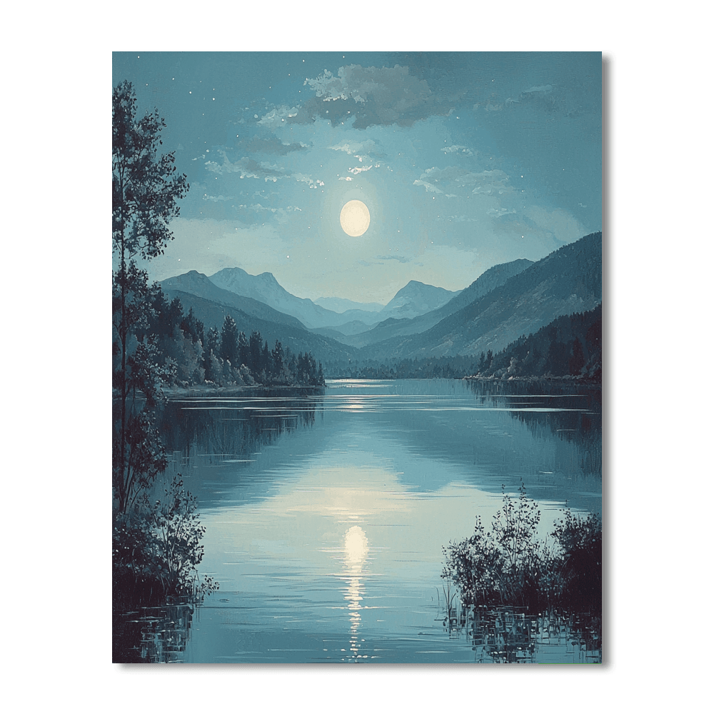 Caspar David Friedrich Inspired Nocturnal Serenity  Paint By Numbers