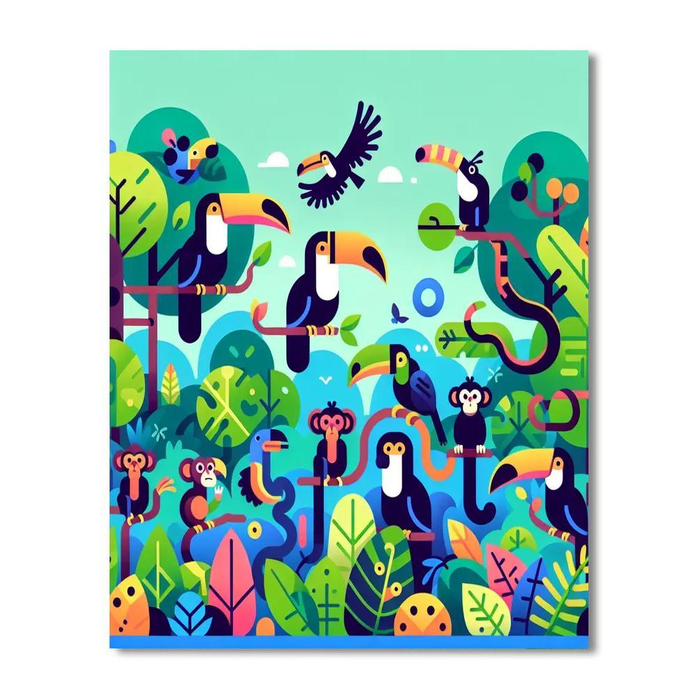 Tropical Jungle Jamboree Paint By Number