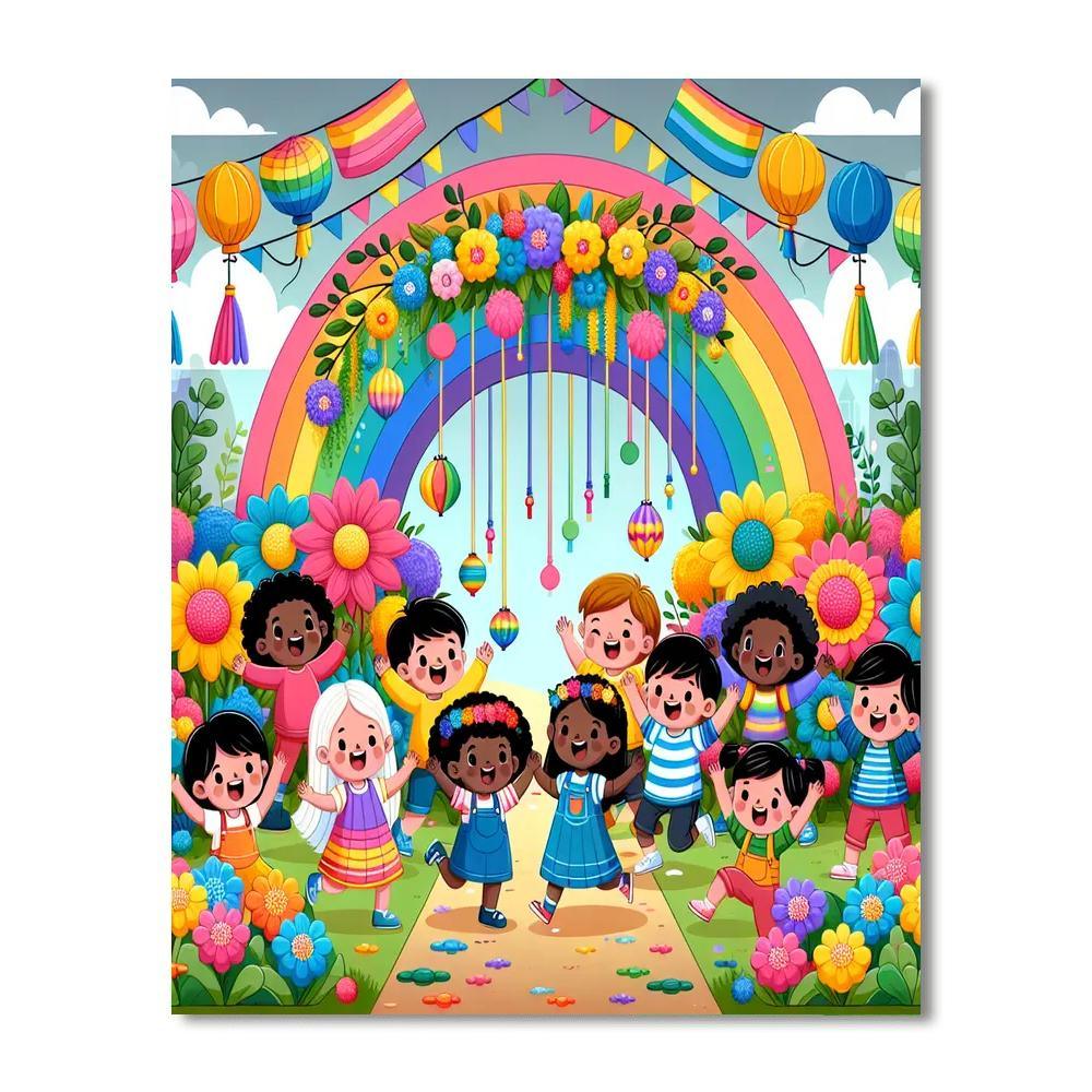 Rainbow Garden Fiesta Painting By Numbers Kit
