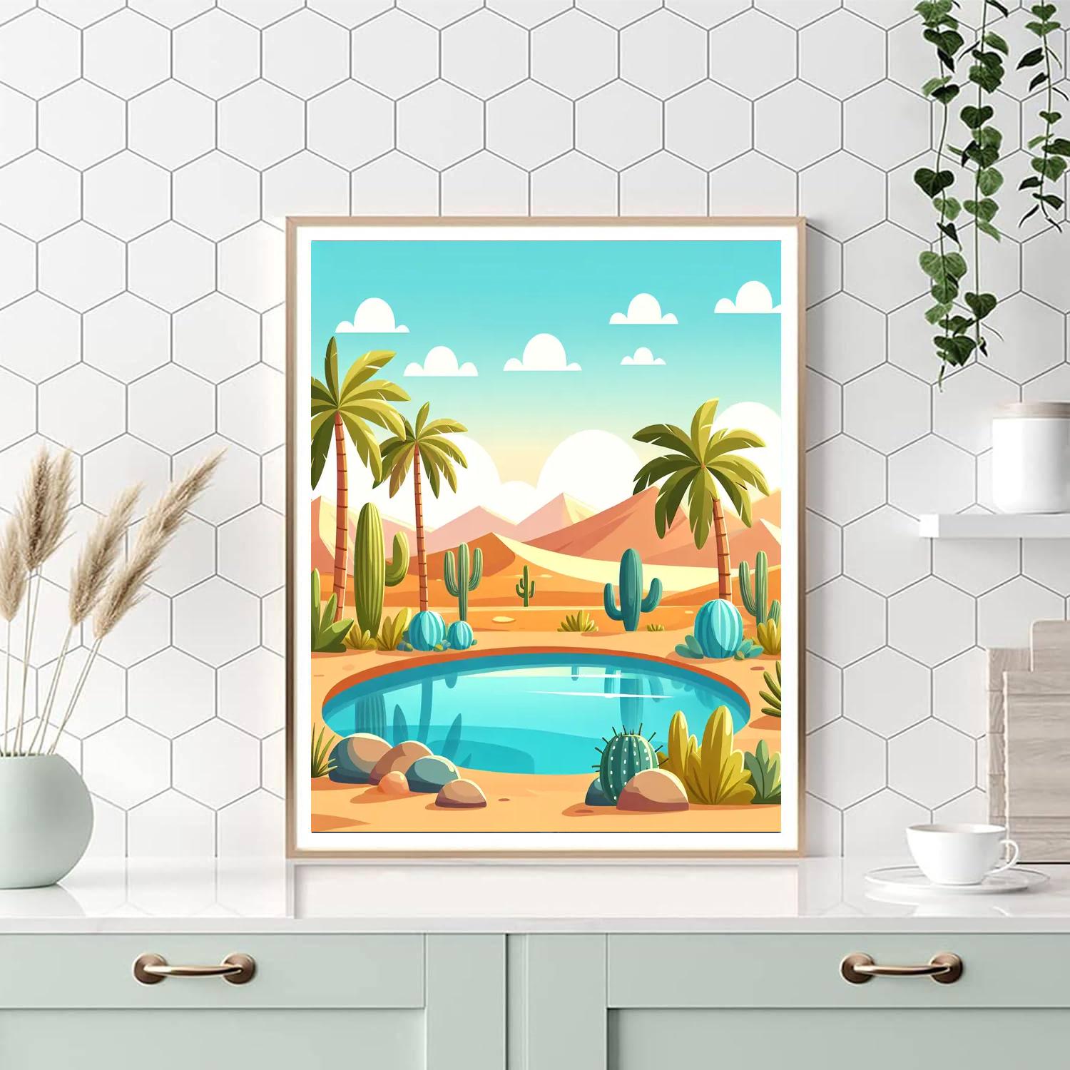 Amazing Desert Oasis Paint By Color