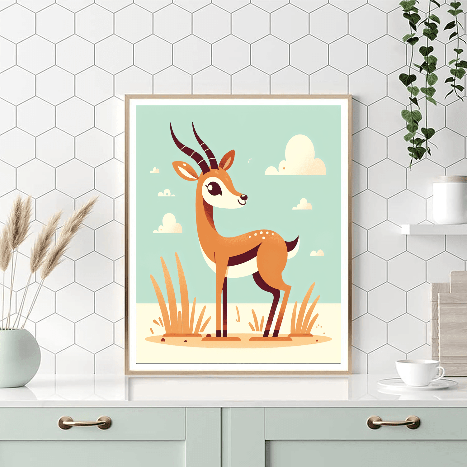 Graceful Gazelle Number Painting