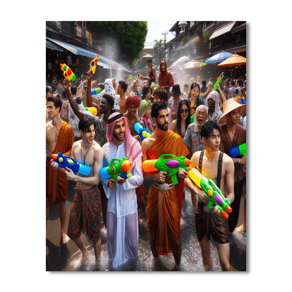Songkran - Chiang Mai, Thailand Paint By Number