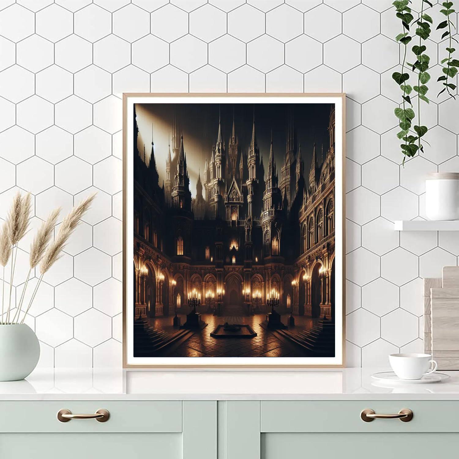 Mysterious Gothic Castle Numbered Painting Kits