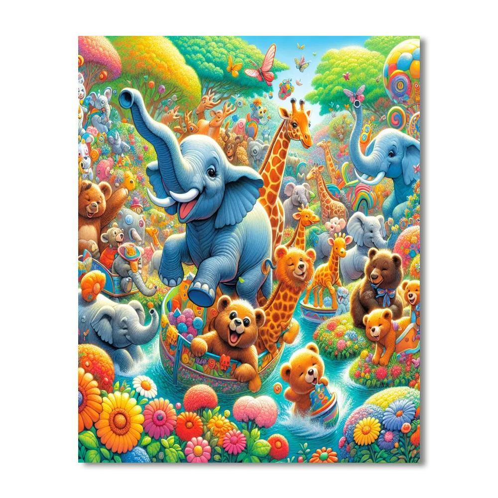 Animal Parade Celebration Paint By Numbers