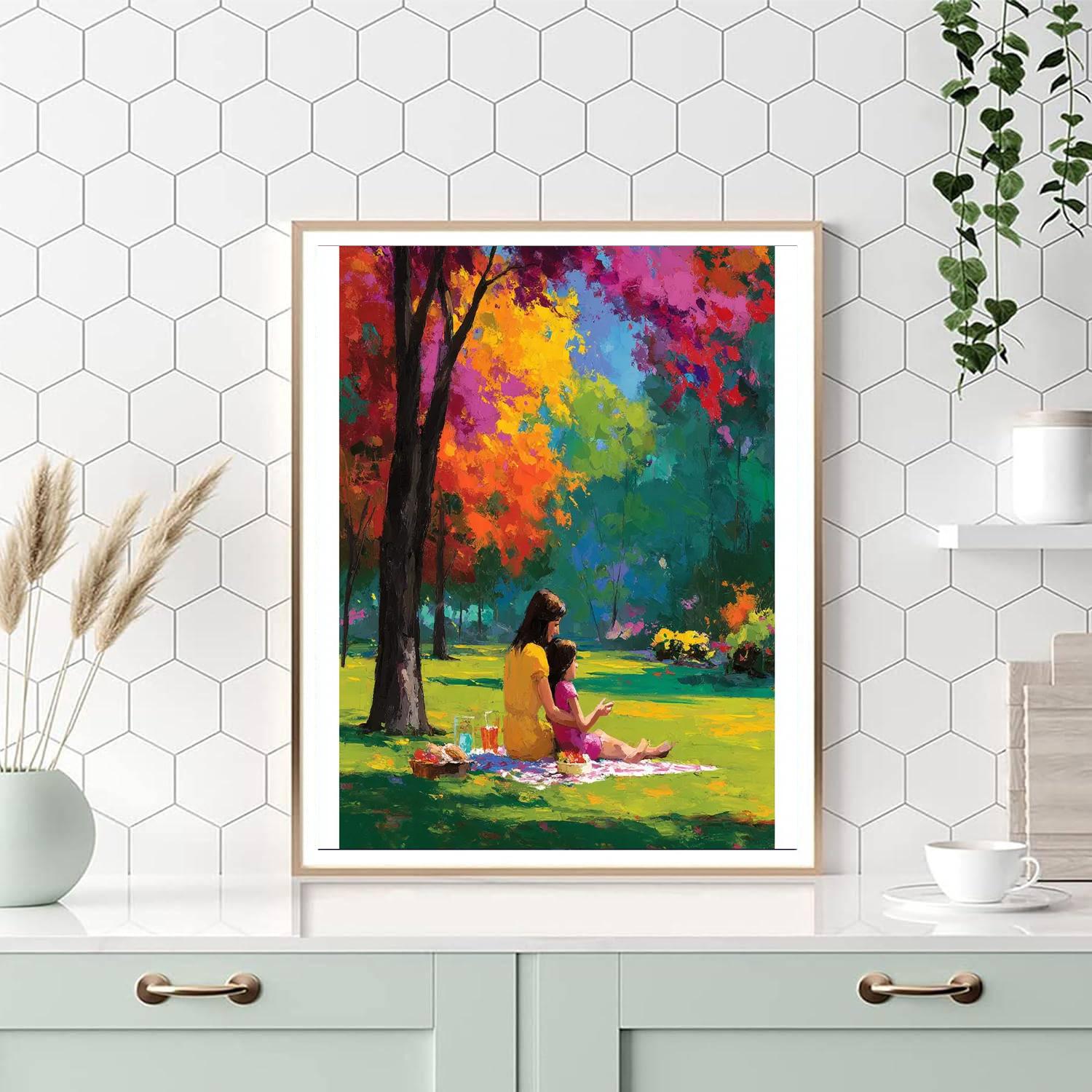 Picnic Day With Mom Painting Number Kit