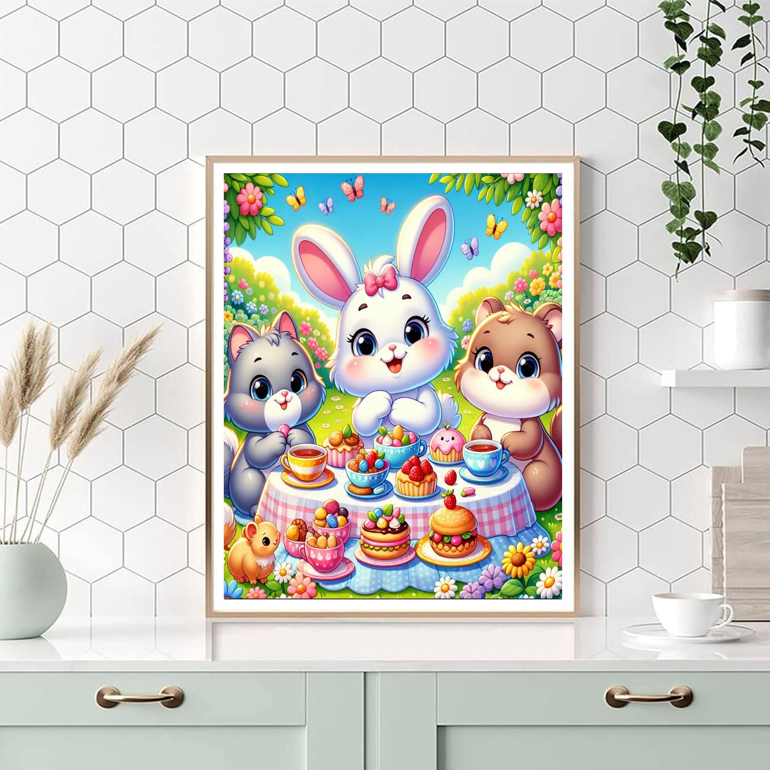 Cuddly Creatures Tea Party Paint By Number