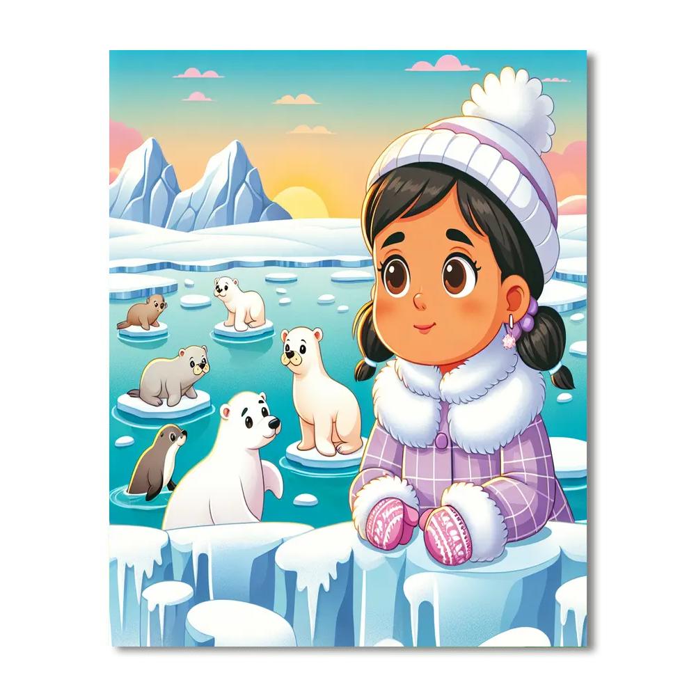 Arctic Wildlife Exploration Painting Number Kit