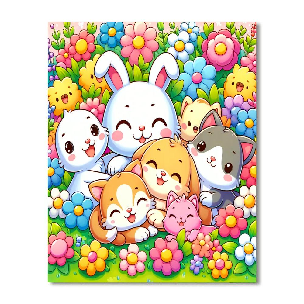 Charming Cuddly Creatures Painting Number Kit