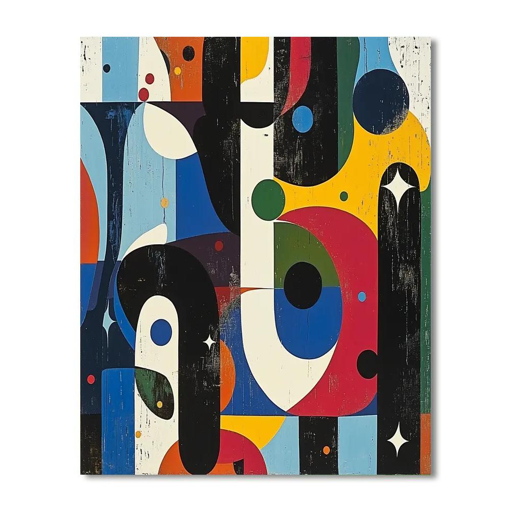 Joan Miró Inspired Curious Reflections  Number Painting