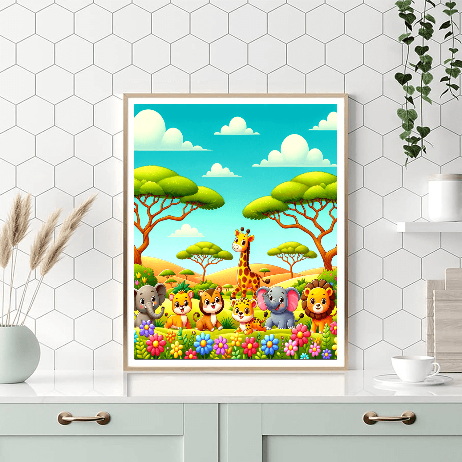 Sunny Safari Expedition Number Painting