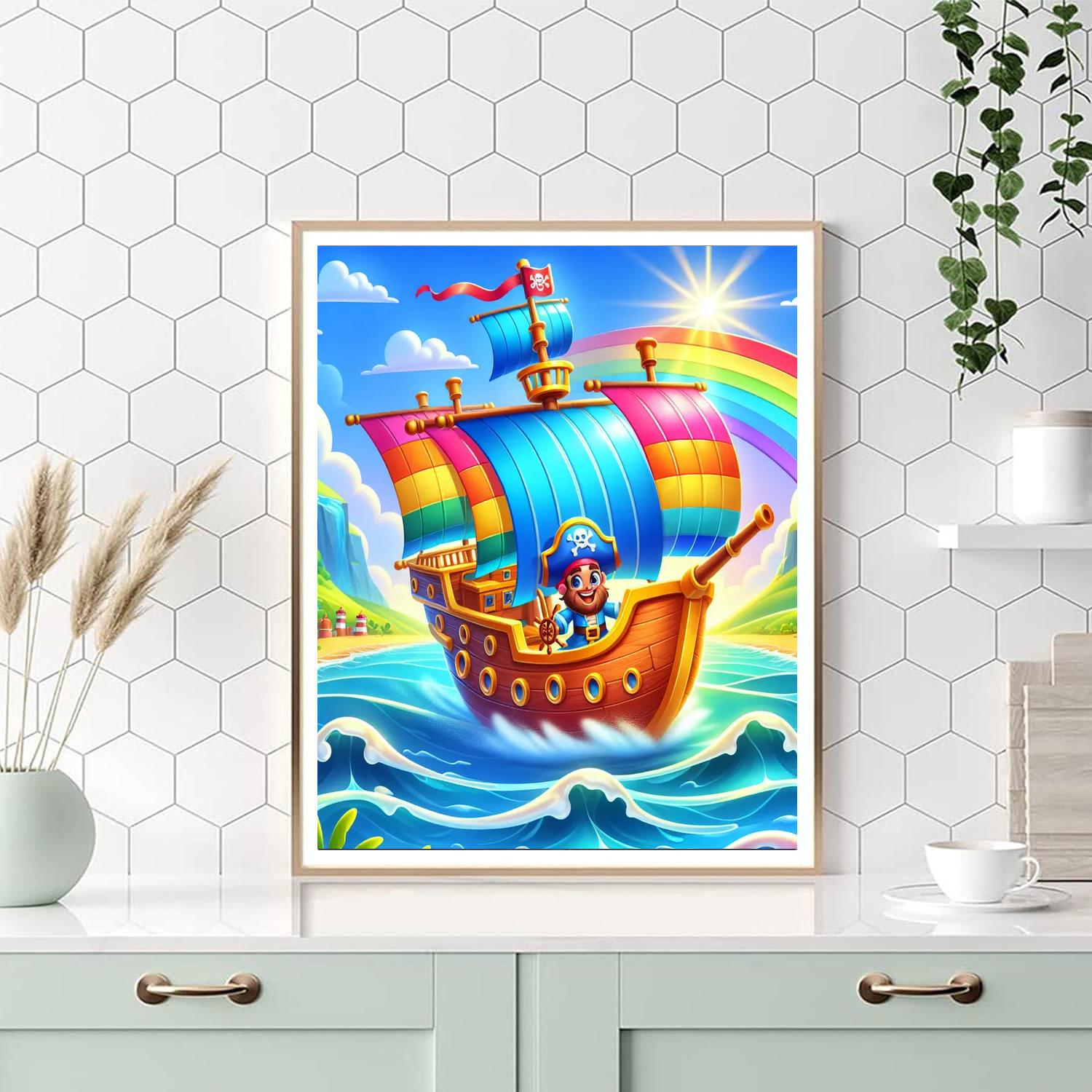 Adventure With A Pirate Ship Paint By Color