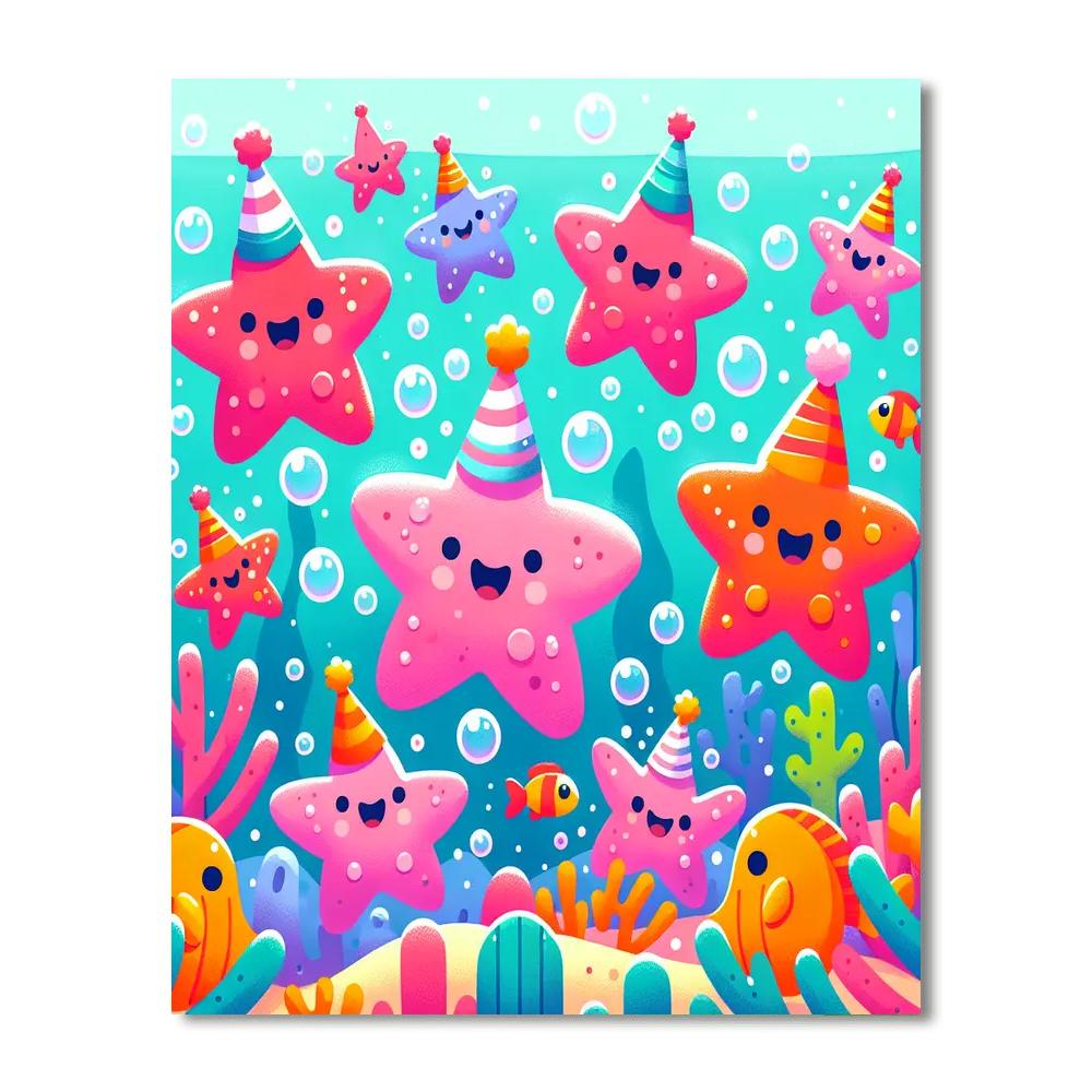 Dancing Starfish Party Painting By Numbers Kit