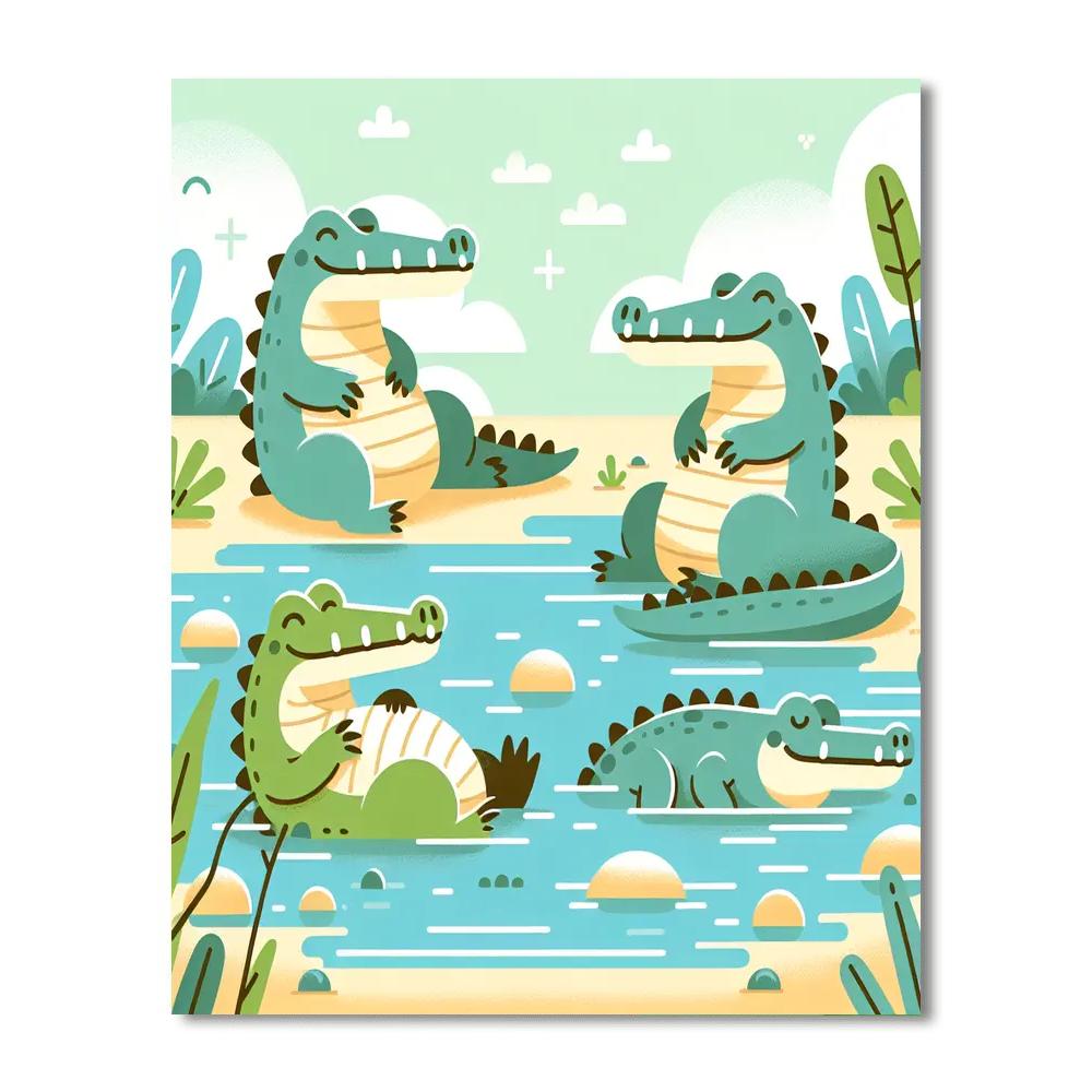 Curious Crocodiles Numbered Painting Kits