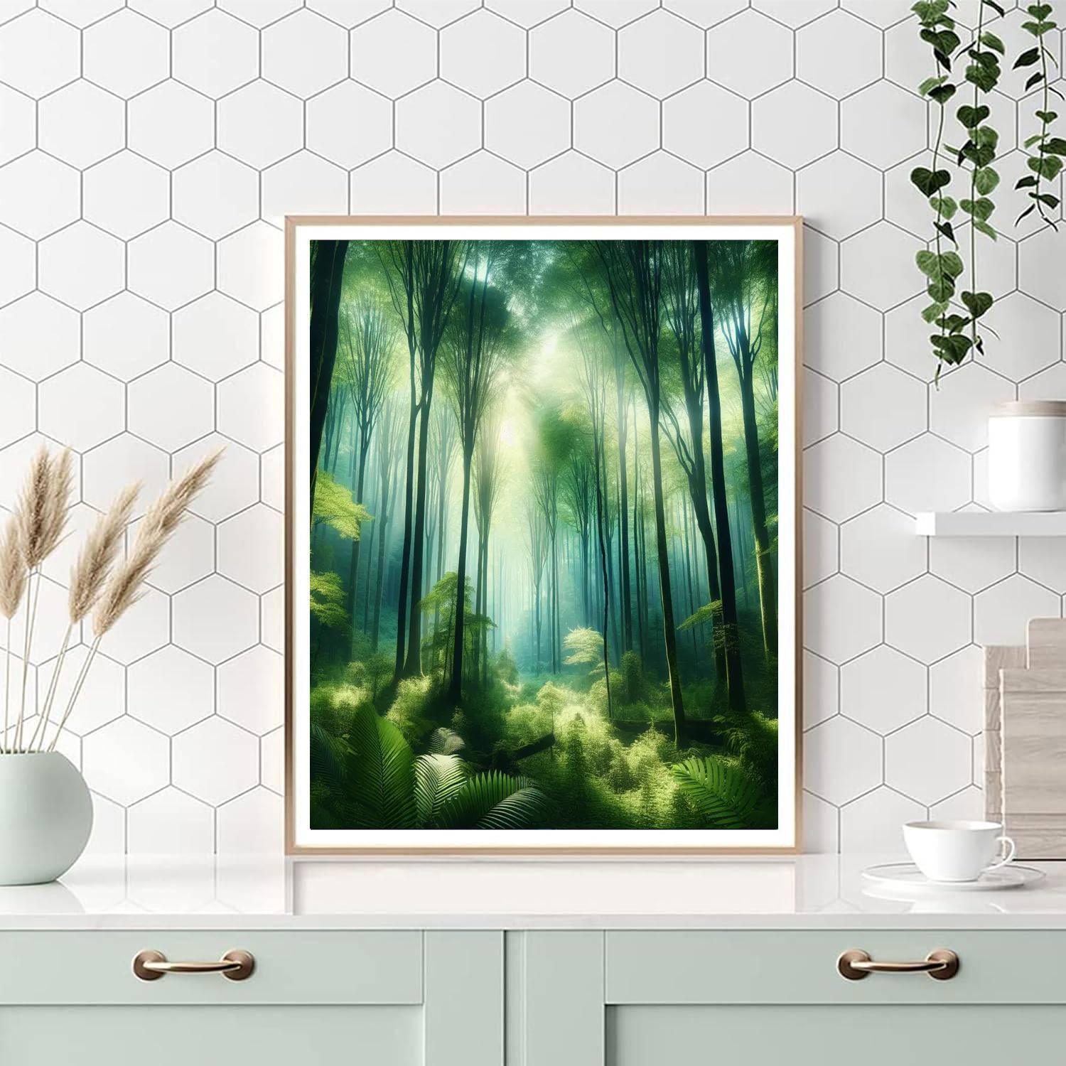 Lush Green Forest Numbered Painting Kits