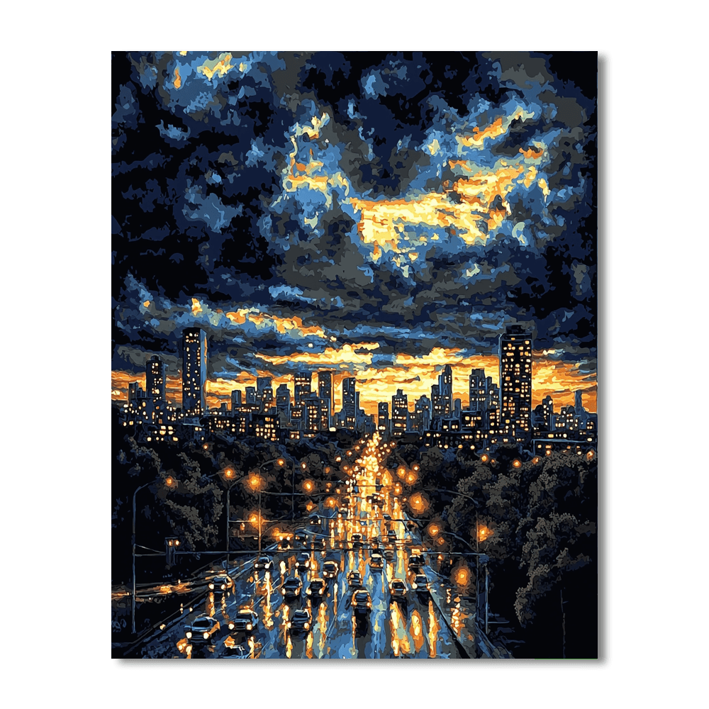 Edward Hopper Inspired Luminous City Lights  Paint By Numbers Kits