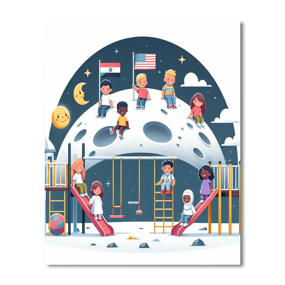 Lunar Playground Escape Paint By Numbers Art