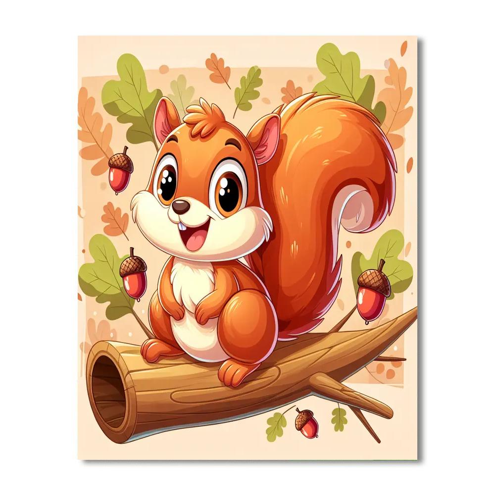 Adorable Squirrel Paint By Numbers Kits