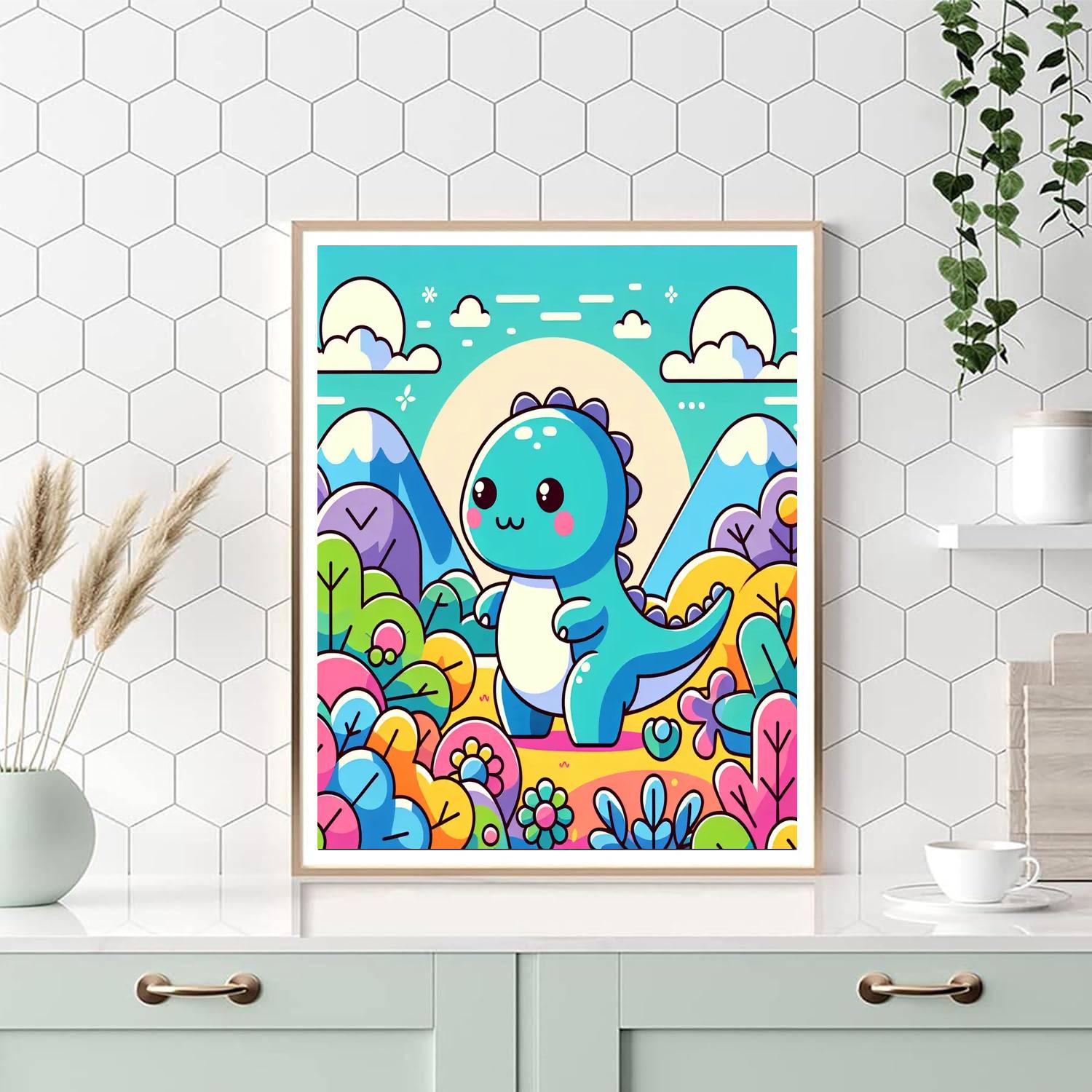 Adorable Dinosaur Painting Number Kit