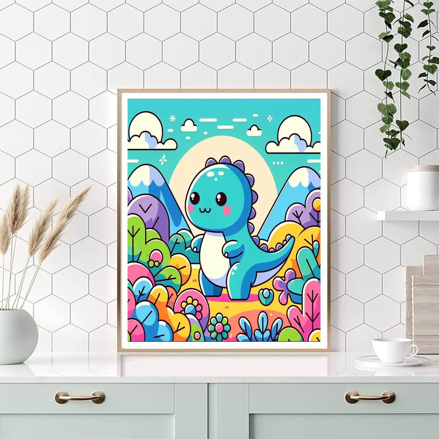 Adorable Dinosaur Painting Number Kit