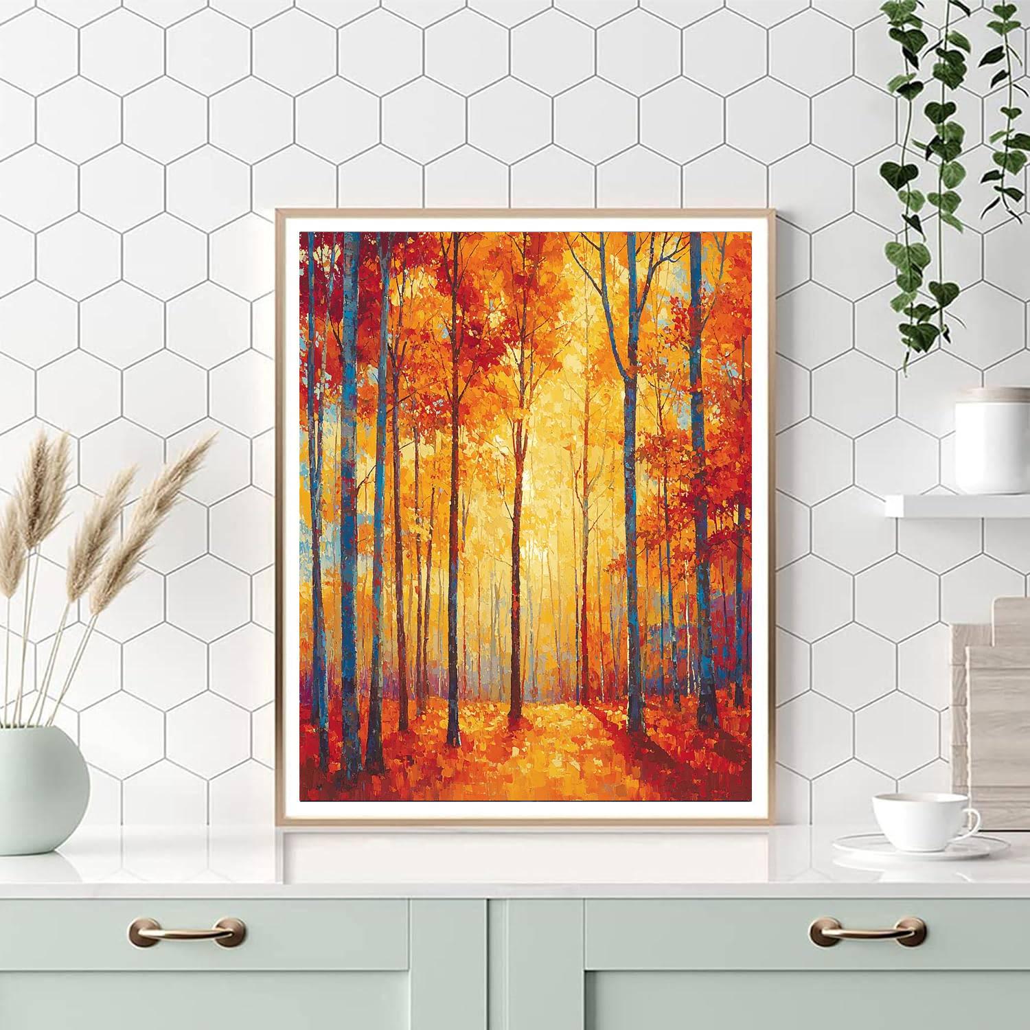 Georges Seurat Inspired Autumn Reverie Dreamscape  Numbered Painting Kits