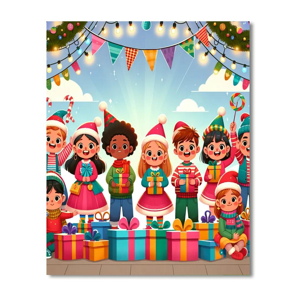 Happy Holiday Painting Number Kit