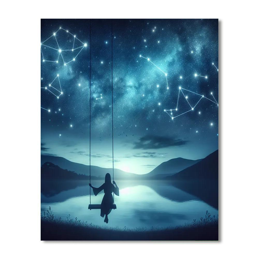 Starry Serenade On A Swing Painting By Numbers Kit